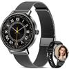 IOWODO Smartwatch Donna Elegante 1.26" con Cinturino Milanese, Ultra Leggero 62g, Chiamate Bluetooth, Salute Femminile, Assistente Vocale AI, IP68, 100+ Modalità Sportive, Compatibile Android e iOS