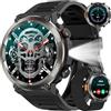 Baolubao Smartwatch da uomo, 1,45", con torcia e bussola, smartwatch con chiamate Bluetooth, 120+ modalità sportive, 2 cinturini, contapassi, braccialetto attività impermeabile IP68