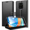 Eirltiy Cover per Xiaomi Redmi Note 9 Pro/9S/9 Pro Max Portafoglio Pelle PU Premium, Custodia Scomparti Carte Antiurto Protettiva Case con 1 Vetro Temperato, Nero