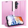 Eirltiy Cover per Samsung Galaxy A14 5G Portafoglio Pelle PU Premium, Custodia Scomparti Carte Antiurto Protettiva Case con 1 Vetro Temperato, Rosa