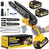 SINPY 8" Mini Motosega a Batteria per Potatura, 2x4000mah, 880w sega elettrica con Pompetta Olio e Blocco di Sicurezza, Motosega Elettrica Portatile per il Taglio del Legno Giardini