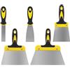 QWORK® Set di spatole in acciaio inossidabile a 5 pezzi (25, 50, 100, 160 e 200 mm) - Spatola ergonomica per pittori per cartongesso, intonaco e carta da parati