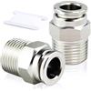 ERGAOBOY 2 pz 8mm Tubo OD x 1/4 BSP Filetto maschio diritto Acciaio inox 304 Raccordi ad innesto pneumatico