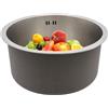 XYCHAO Lavello rotondo in acciaio inox, 41 cm, lavello da incasso, rotondo con troppopieno, lavello da cucina singolo con set di scarico, lavabo profondo per cucina, campeggio, casetta da giardino, argento