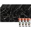 IZODEKOR Rivestimento da parete effetto marmo, 4 pezzi, 120 x 60 cm, alternativa alle piastrelle da bagno pannelli da parete per parete della cucina,bagno,con 4 colla di montaggio,bianco | Black White