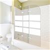 Jiubiaz Pannello doccia pieghevole per vasca da bagno, 120 x 140 cm, 3 pezzi, strisce di sicurezza EGS da 6 mm, accessori per box doccia, strisce bianche