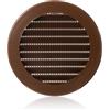 ABOUT VENT 100mm Griglia Ventilazione in Plastica ABS Marrone con Zanzariera - Griglie Aerazione Rotonde
