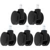 LT Easiyl 5 Pezzi Ruote Girevoli Con Bordo Morbido Ruote Gemellari Ruote Girevoli Senza Cappuccio Compatibile Con Sedia Herman Miller Compatibile Con Verus Compatibile Con Lino Compatibile Con Cosm