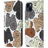 Head Case Designs Chow Chow Pattern Razze di Cani 4 Custodia Portafoglio in Pelle Compatibile con Apple iPhone 15 Plus