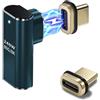 IVIVTOR Adattatore Magnetico USB-C - Adattatore Magnetic USB-C 90 Gradi 240W 5A Ricarica Rapida, Connettore Magnetico Tipo C 24 pin Trasmissione dati a 80 Gbps per Laptop Tablet Telefono - Della Latta