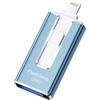 SUDEHO Chiavetta USB 256GB per iPhone, certificata MFi, con Lightning, Type A, Type-C e micro USB, compatibile con iPhone, iPad, Android e PC, USB 3.0 veloce, espansione di foto, documenti e video,Blu