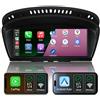 THIHPHOATLI Linux-Autoradio 8.8 IPS Schermo Tattile per BMW Sistema CIC: Serie 3 E90/E91/E92/E93 2008-2013,Serie 5 E60/E61 2008-2010,CarPlay/Android Auto wireless,Radio AM/FM RDS,Bluetooth,DSP,USB,Avvio in 2s