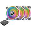 Thermaltake Riing Quad CL-F100-PL12SW-B - Ventola per radiatore, 4 anelli luminosi, 16,8 milioni di colori RGB (Alexa, Razer Chroma), con 54 LED indirizzabili, 9 pale, colore bianco, confezione da 3