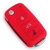 Happyit, Custodia Rigida in Silicone per Chiave e Telecomando Dell'auto, per Volkswagen VW (Rosso)