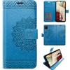 betterfon Custodia compatibile con Samsung Galaxy A12 | Custodia a portafoglio con scomparti per carte di credito, compatibile con Galaxy A12 | Chiusura magnetica | Blu