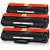 EcoPrice® 3Pz. Toner Nero S111G - D111S - Compatibile con Samsung M2020W, M2022W, M2070FW, M2026W, M2020, M2022, M2070F, M2070W