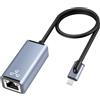 Wowfast Adattatore da Lightning a Ethernet, [certificato MFi] da Lightning a RJ45 Ethernet LAN con porta di ricarica