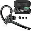 VOTAZIB Cuffie Bluetooth Singolo Vivavoce, Auricolare V5.4 con Doppio CVC8.0/ENC Noise Canceling Mic Mute, 90 Ore Mano Libera Auricolare Bluetooth Connessione a Doppio Dispositivo per Affari/Sport, Nero
