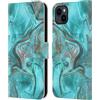 Head Case Designs Licenza Ufficiale Nature Magick Turchese Sirena Rosa Oro Marmoreo Custodia Portafoglio in Pelle Compatibile con Apple iPhone 15 Plus