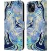 Head Case Designs Licenza Ufficiale Nature Magick Blu Sirena Rosa Oro Marmoreo Custodia Portafoglio in Pelle Compatibile con Apple iPhone 15 Plus