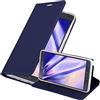 Cadorabo Custodia Libro per Samsung Galaxy Note 4 in Classy Blu Scuro - con Vani di Carte, Funzione Stand e Chiusura Magnetica - Portafoglio Cover Case Wallet Book Etui Protezione