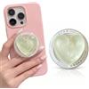 BDEPSTR Supporto per Smartphone a Forma di Cuore - Impugnatura Estensibile con Base Stabile - Colore Verde chiaro- Adatto per Video e Videochiamate