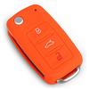 Happyit Coperchio Caso Guscio Chiave in Silicone per Auto per Chiave e Telecomando Dell'auto per Volkswagen VW Polo Passat B5 Golf Arancione