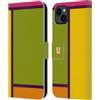 Head Case Designs Preppy Tegola Colorata Custodia Portafoglio in Pelle Compatibile con Apple iPhone 15 Plus