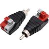 Lunpog 2 pezzi RCA a altoparlante, adattatore per cavo subwoofer, altoparlante Phono RCA maschio a AV 2 morsetti a vite video audio pressa a molla tipo balun per CCTV
