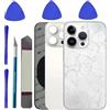 Alovexiong Cover posteriore in vetro di ricambio per iPhone 15 Pro, ricambio con colla preinstallata + kit di riparazione (bianco)