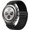 GIOPUEY 22mm Cinturini Magnetica Compatibile con Mibro Watch GS Explorer/Explorer S, Cinturino in Morbido Nylon Intrecciato [Unisex] [Traspirante] - Black