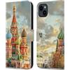 Head Case Designs Cattedrale di San Basilio Skyline Citta' Custodia Portafoglio in Pelle Compatibile con Apple iPhone 15 Plus