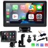 sunweyer Sunweyer Wireless Carplay & Android Auto Screen, Stereo Portatile Auto, 7 IPS Touchsreen Display, Supporto 1080p Backup Camera & Bluetooth/AUX/FM Trasmettitore