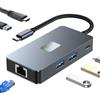 KUTEWEU HUB USB C 6 In 1 con 3 USB 3.2 10 Gbps, Adattatore HDMI 4K@60Hz,Ethernet Lan,Ricarica Pd 100W,Docking Station USB C Compatibile Mac Book Air/Pro 2023,iPad/Pro,Windows,Cellulare (6 in 1 HUB)