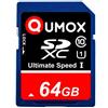 QUMOX Scheda di Memoria SDXC 64GB UHS-I Classe 10 - Fino a 80MB/s Lettura, 40MB/s Scrittura - Scheda SD ad Alta Velocità per Fotocamere Reflex, Video, Gaming, Dash Cam e Registrazione 4K Full HD