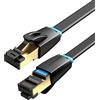 VENTION Cavo di Rete Patch Cat 8, Cavo Ethernet SFTP LAN RJ45 Piatto Supporto 40 Gbps ad Alta Velocità 2000 MHz S/FTP Gigabit RJ45 per Switch, Modem, Router, PC, Pannello Patch, PS4, Xbox (5m)