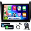 VECHTEL 4G&128G 9 Autoradio per VW Polo 2011-2016 con Carplay Android Auto Wireless Android 15,Bluetooth RDS/FM Radio,Wi-Fi GPS Navi,Telecamera posteriore AHD