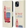 Head Case Designs Viaggio Il Meglio di Londra Custodia Portafoglio in Pelle Compatibile con Apple iPhone 15 Plus