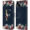 Head Case Designs Licenza Ufficiale Nature Magick Letter F Monogramma Floreale Oro Navy Custodia Portafoglio in Pelle Compatibile con Apple iPhone 15 Plus