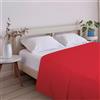 ECOMMERC3 Lenzuolo sopra letto 105 cm misto cotone | Rosso | 50% Cotone, 50% Poliestere - tocco morbido - 144 fili - comfort in ogni stagione - Qualità spagnola