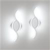 Comely 2 pezzi Applique da Interno LED, 12W 1350LM Moderna Lampada da Parete per Interni, Lampada a Muro per Soggiorno, Camera da Letto, Bianco Freddo 6500K, Bianco, 35,5cm