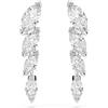 Swarovski Mesmera Orecchini, Taglio Marquise, Bianco, Placcato Rodio