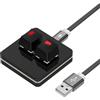 Geekria controller RGB per riunioni compatibile con Microsoft Teams su Windows, muto/attiva audio microfono, stop/avvia video - pulsanti tastiera meccanica per lezioni online, conferenza (Nero)