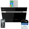 KKT KOLBE A+++ cappa aspirante 60 cm 782 cbm/h convezione aria di scarico senza testa | nero argento inox | vetro | ricarica automatica | Smart WiFi App Wi-Fi | SensorTouch | RGBW LED | AURORA6005SE