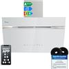 KKT KOLBE A+++ Cappa aspirante 80 cm 782 cbm/h, ricircolo, senza testa, cappa da parete | vetro bianco argento | automatico | APP WiFi intelligente | SensorTouch | illuminazione a LED