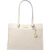 Michael Kors Jet Set Large Signature Logo Tote Bag Light Cream Multi