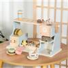 MISTRO Macchina da caffè per bambini in legno giocattolo d'imitazione premium con mulino a chicchi Clic-clic, tazza latte e accessori gioco educativo Montessori per piccolo chef - regalo compleanno 3+ anni