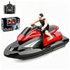 Cossify Barca telecomandata per bambini, tempo di gioco RC, 2,4 GHz, mini barca da corsa RC ad alta velocità, per lago/piscina/stagno con batteria, regalo per ragazzi e ragazze (rosso)