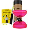 Diabolo Freizeitsport Set da giocoleria Pro con diabolo con cuscinetti a sfera (rosso trasparente rosa), bacchette in alluminio, cavo di ricambio (160 cm) e istruzioni stampate (lingua inglese non