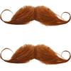 Bkemkri Set di 2 Pezzi Per Attaccare Barbe Per Bambini, Barbe Finte, Barbe Appiccicose Da Uomo, Barbe Nere Divertenti Degli Anni '80, Costumi Per Giochi Di Ruolo, Feste Di Halloween (Marrone)